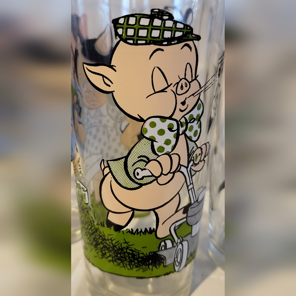 Vintage Pepsi Looney Tunes Collector Glasses Set of 8 Sylvester Road Runner Elme - Picture 8 of 11